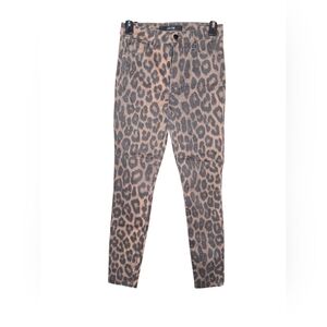 Joes Jeans 25 The Charlie High Rise Skinny Ankle Flawless Leopard Print Stretch